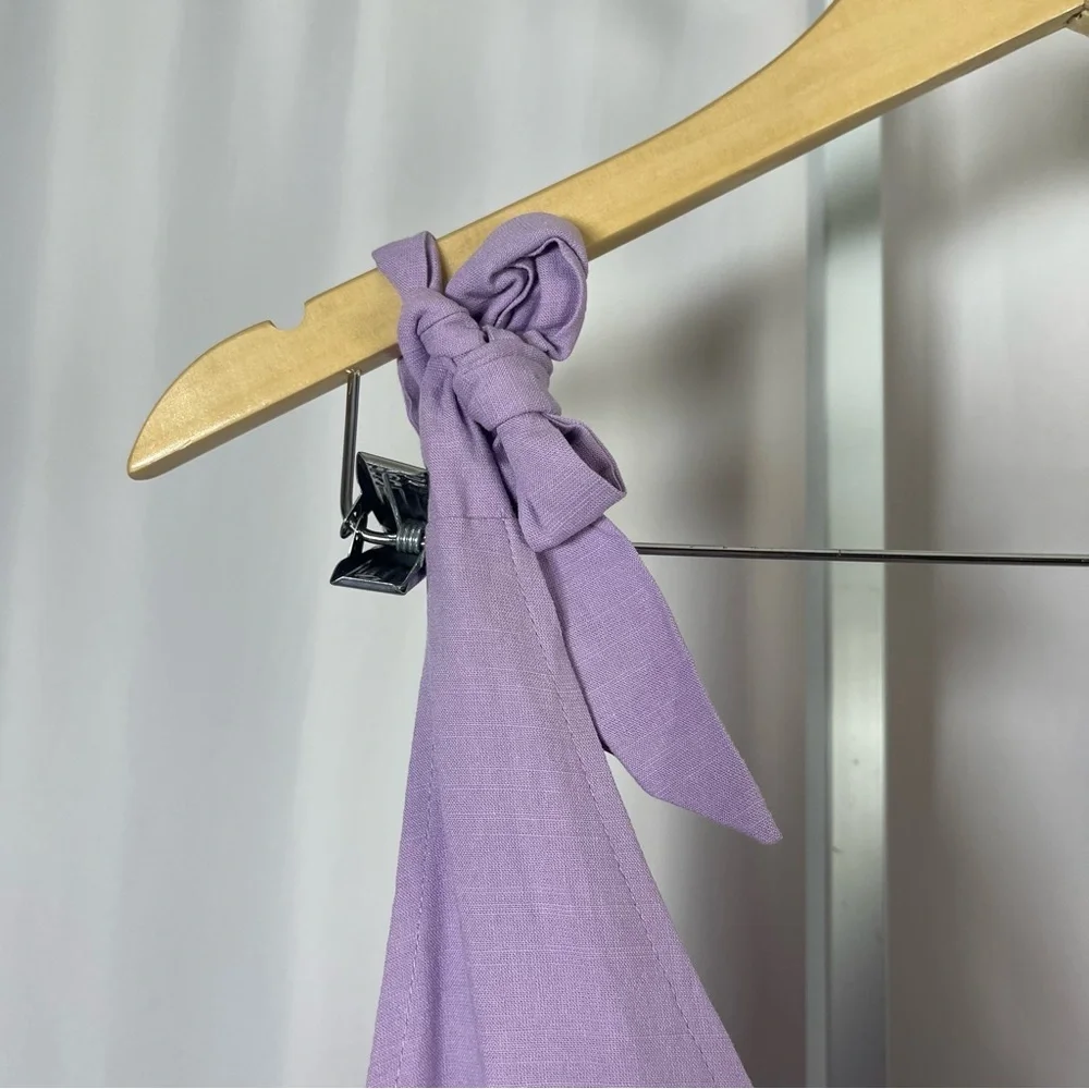 NEW Zesica XL Lilac Lavender Tiered Ruffle Cottagecore V Neck Tie Strap Dress - Picture 3 of 8